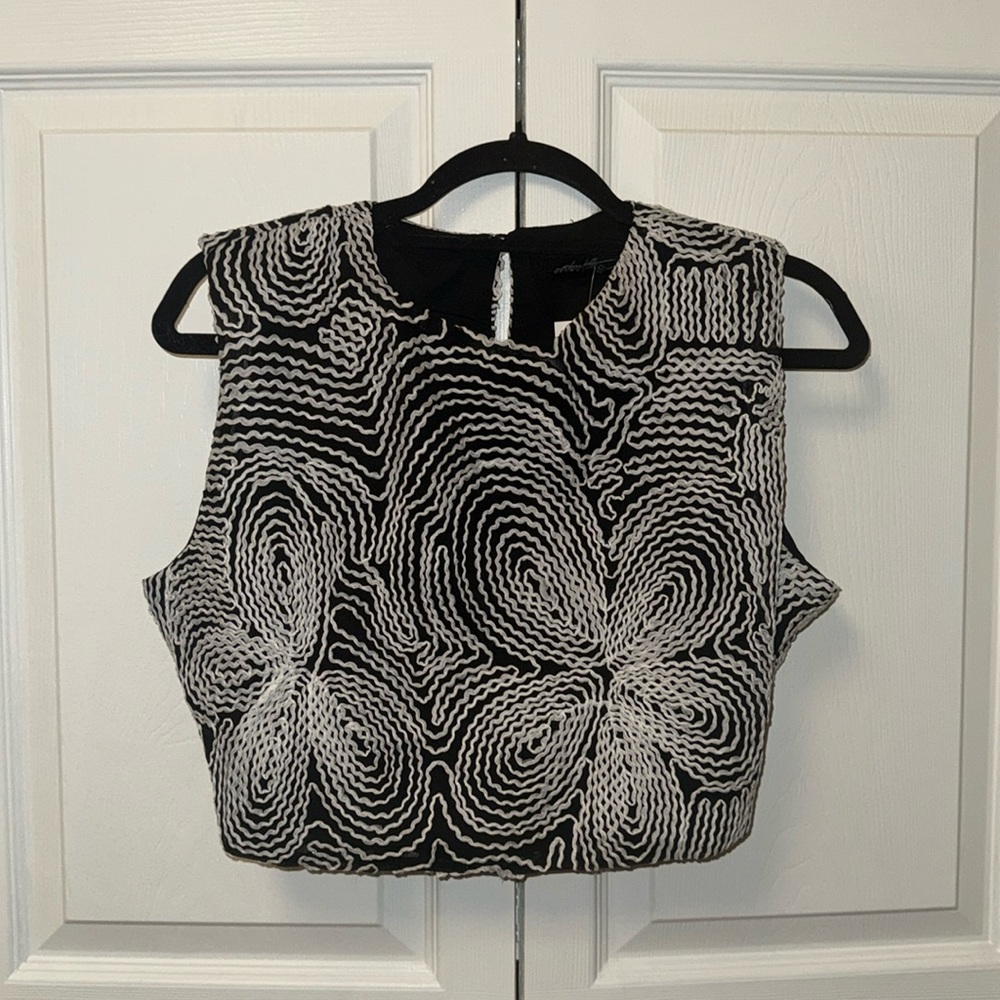 White and black crop top